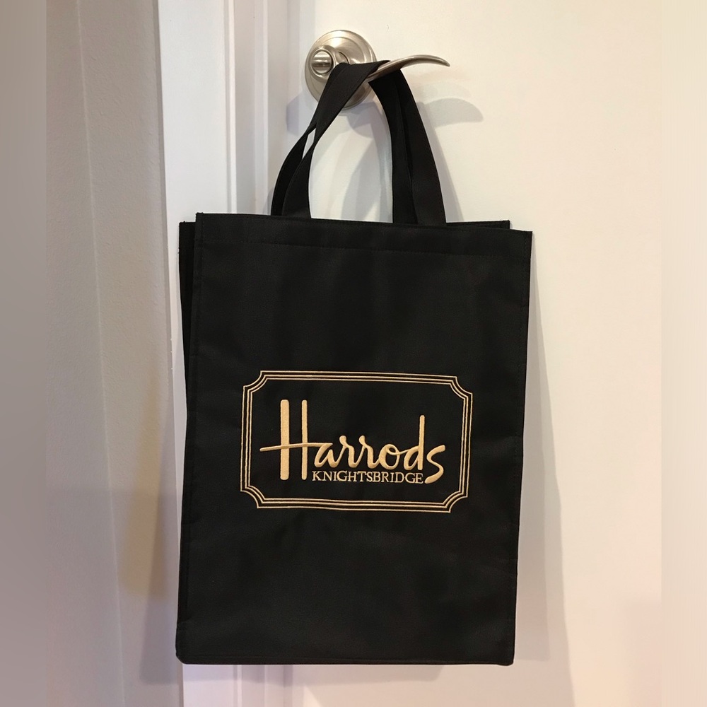 Harrods Black Shopper with Gold Emblem